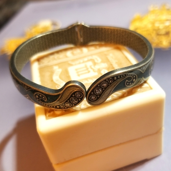 Pierre Bex Style Art Deco Revival Hinged Bangle Bracelet - Picture 7 of 8